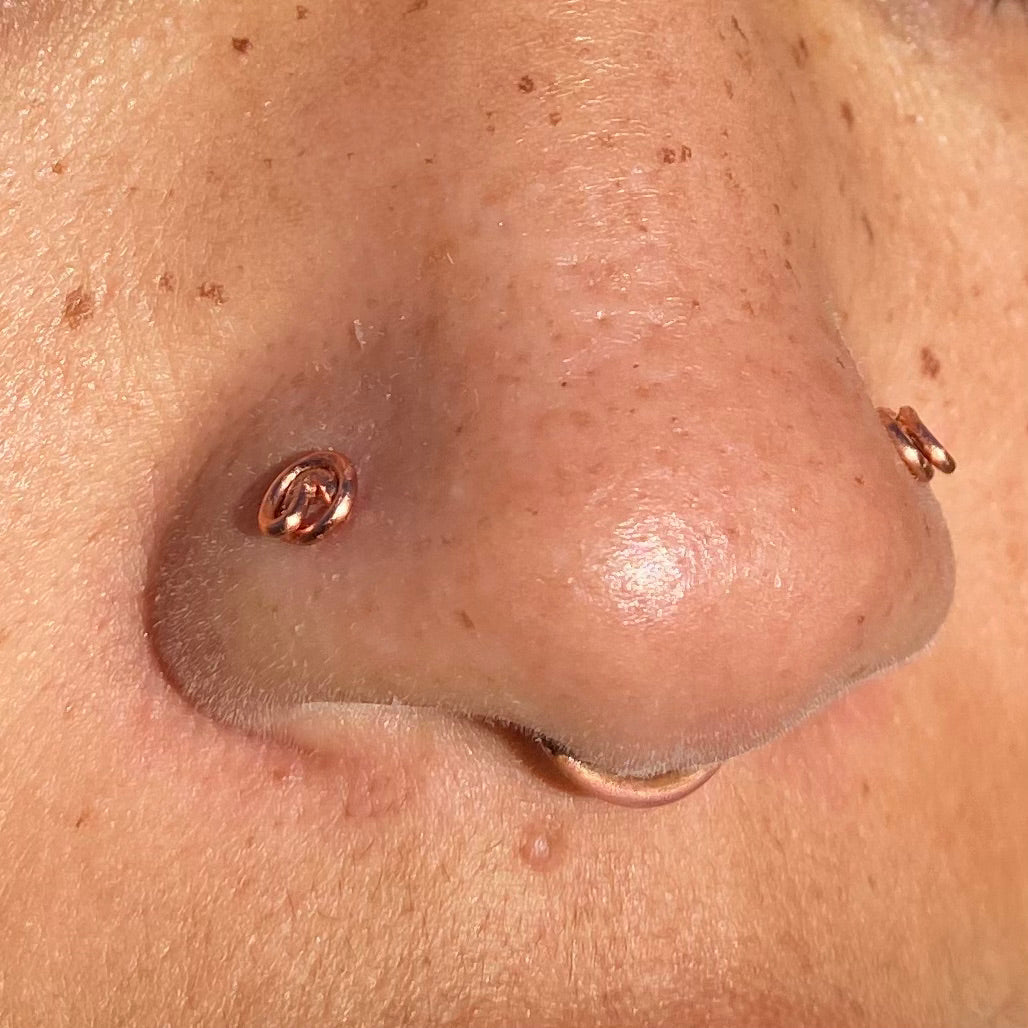 Tribal Copper Spiral Nose Rings(Real)