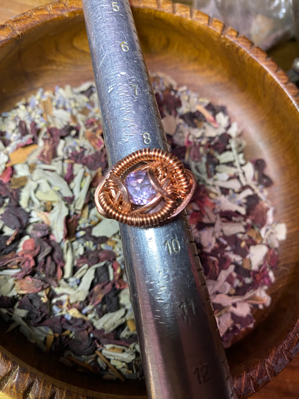 Round Brilliant Cut Amethyst Ring Size 9