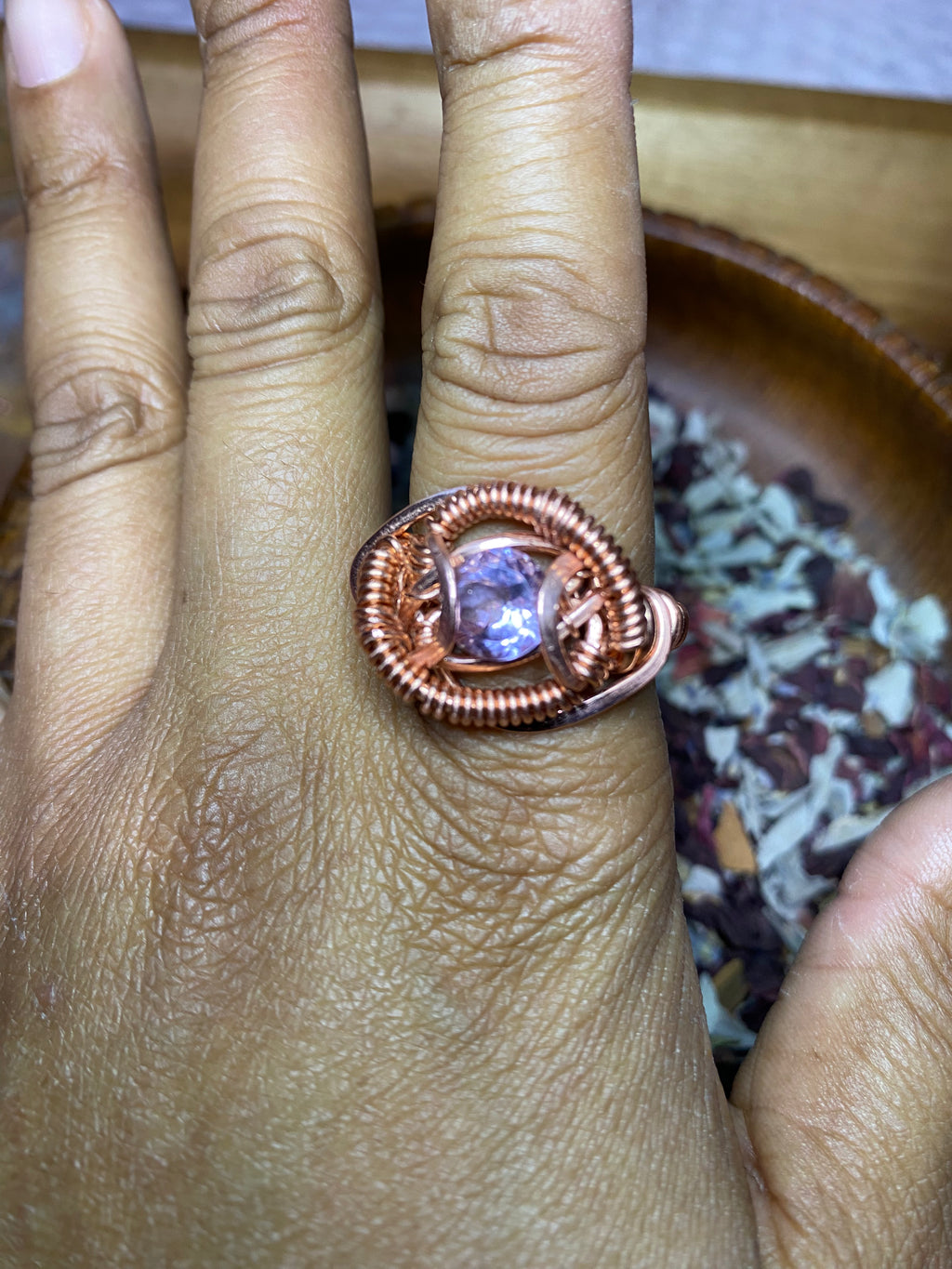 Round Brilliant Cut Amethyst Ring Size 9