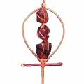 Chunky Amethyst Copper Ankh Necklace