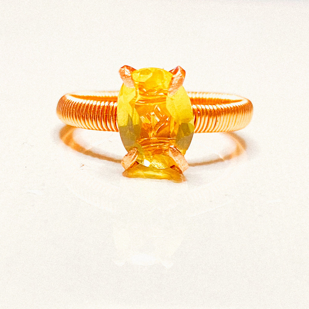 Faceted Oval Crystal Talisman Ring