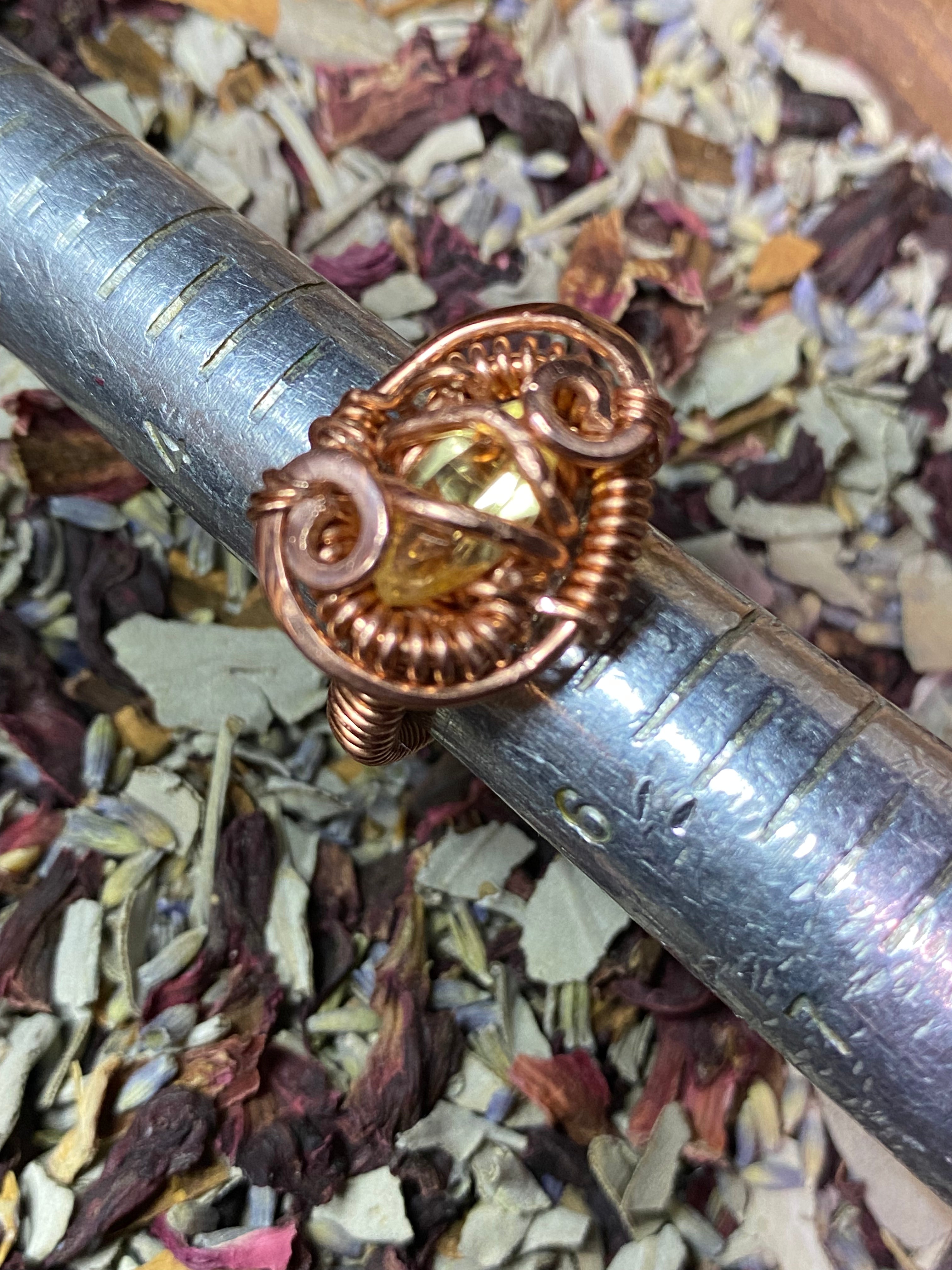 Marquis Cut Citrine Ring Size 5