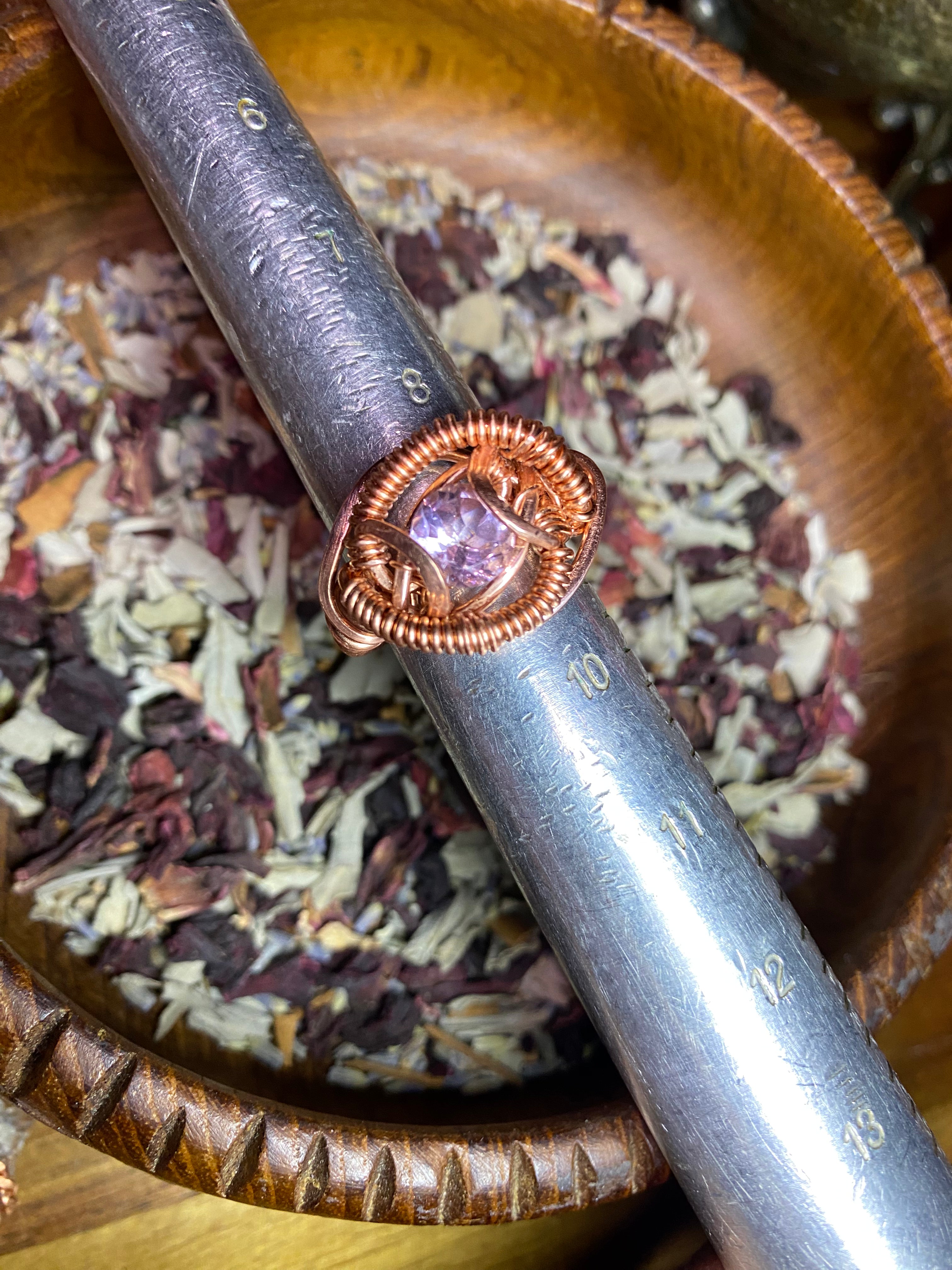 Round Brilliant Cut Amethyst Ring Size 9