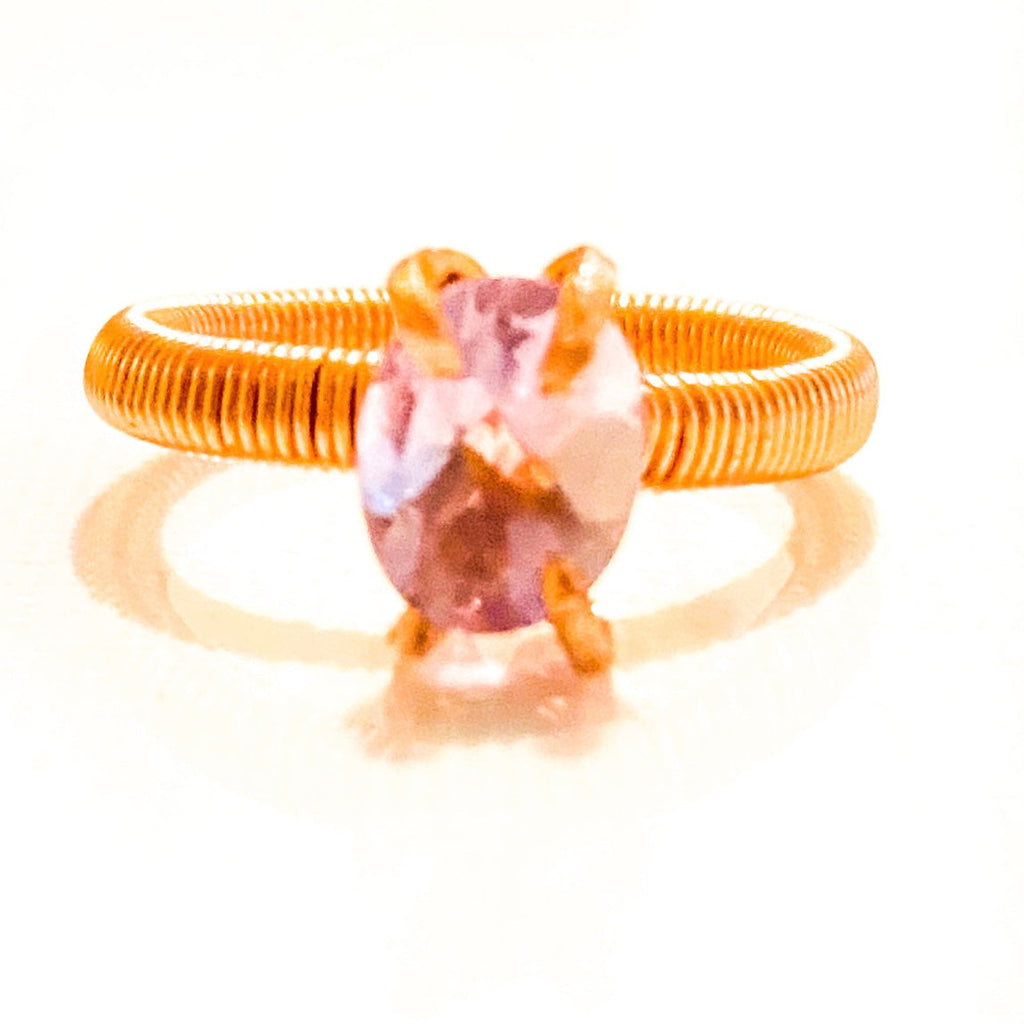 Faceted Oval Crystal Talisman Ring