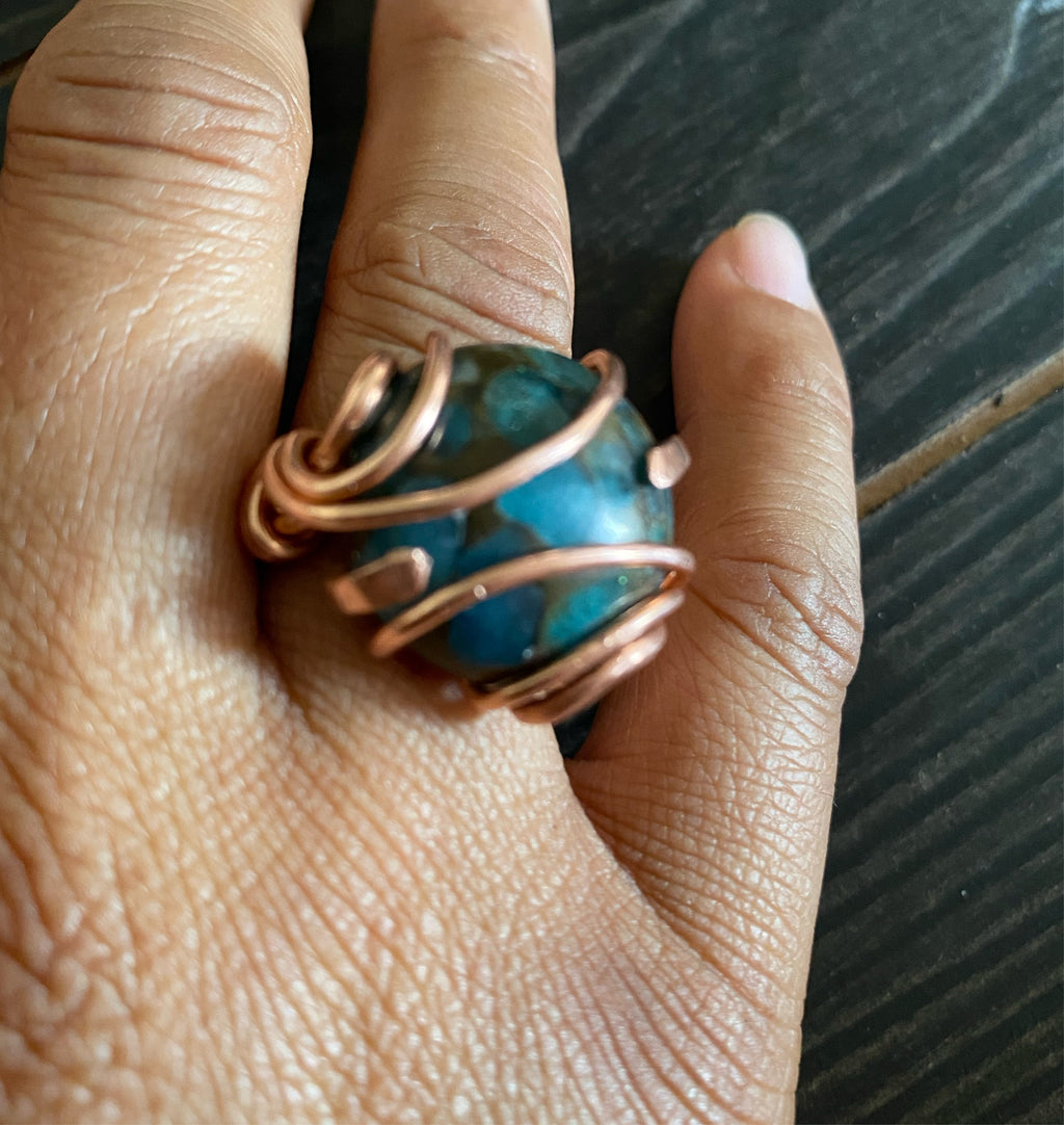 Emperor Blue Ocean Jasper(Sea Sediment) Ring