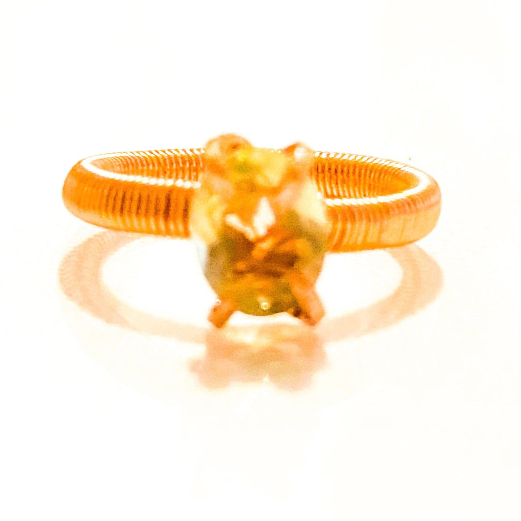 Faceted Oval Crystal Talisman Ring