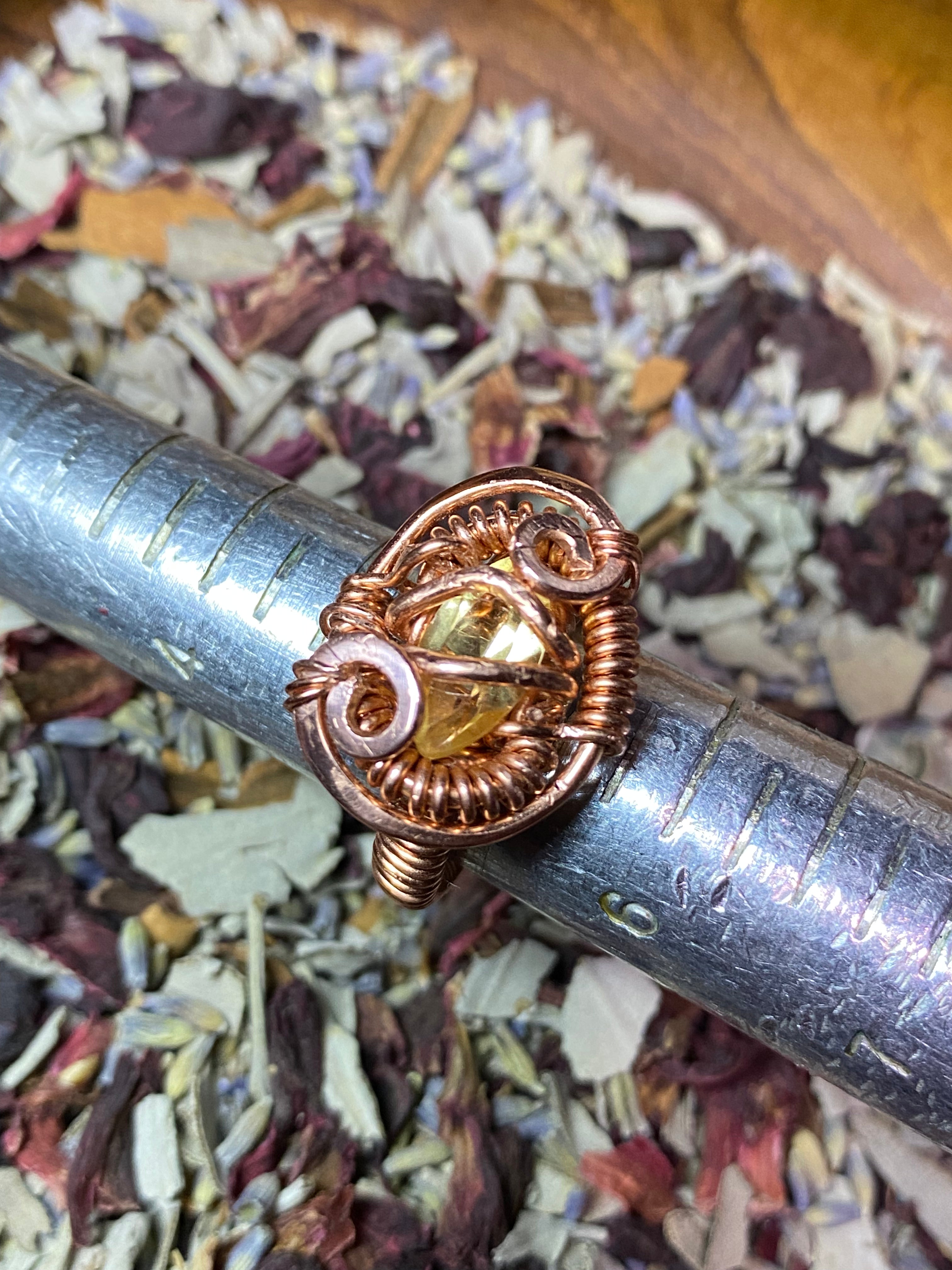 Marquis Cut Citrine Ring Size 5