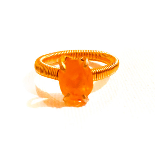 Faceted Oval Crystal Talisman Ring